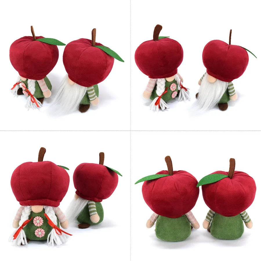 Christmas Autumn Winter Red Apple Faceless Doll Rudolph Fruit Dwarf Decoration Cute Style Polyester Material Props Decorations