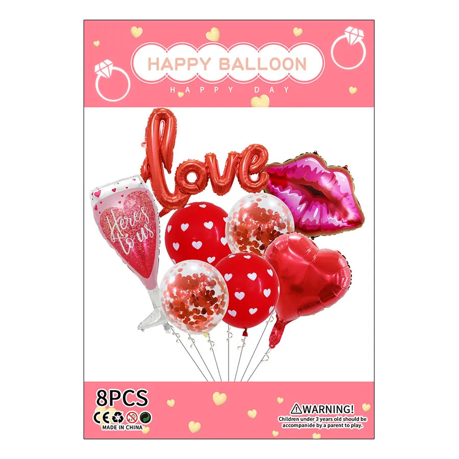wedding season valentine's day sweet letter heart shape aluminum film wedding party balloons