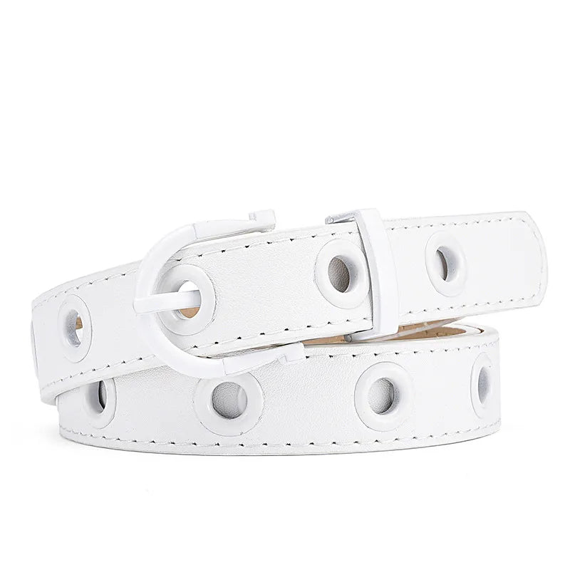 Simple Style Streetwear Solid Color Pu Leather Alloy Women's Leather Belts