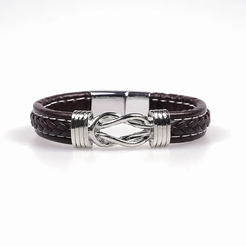 Casual Simple Style Knot Pu Leather Alloy Men's Bracelets