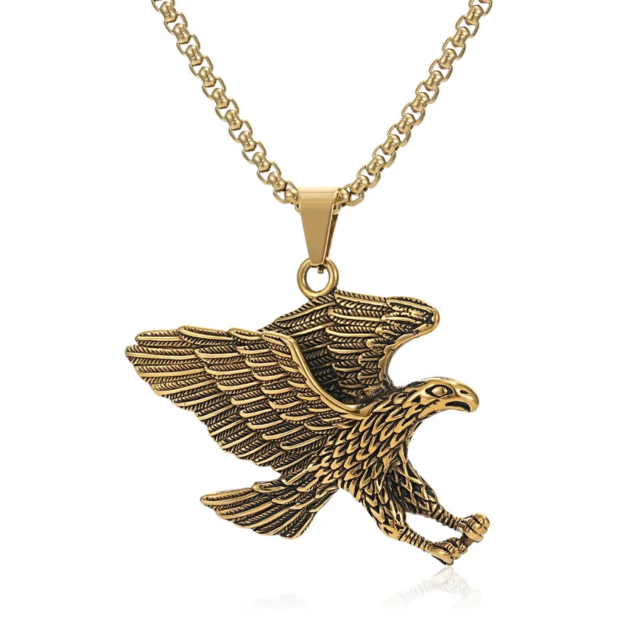 Hip-Hop Exaggerated Punk Eagle 304 Stainless Steel Men's Pendant Necklace Necklace Pendant Men Pendant Necklaces