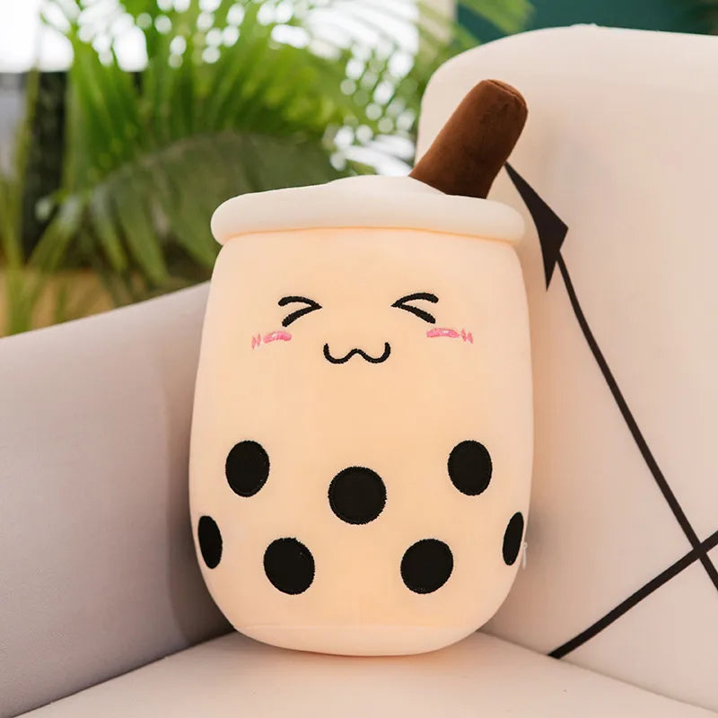 Adorable Plush Toy Milk Tea Doll Fruit Pearl Cushion Simulation Stuffed Doll Soft PP Cotton Material Cute Pillow