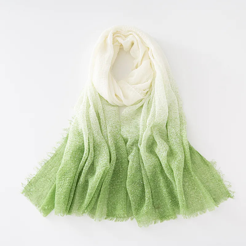 Unisex Casual Elegant Gradient Color Rayon Cotton Polyester Scarf