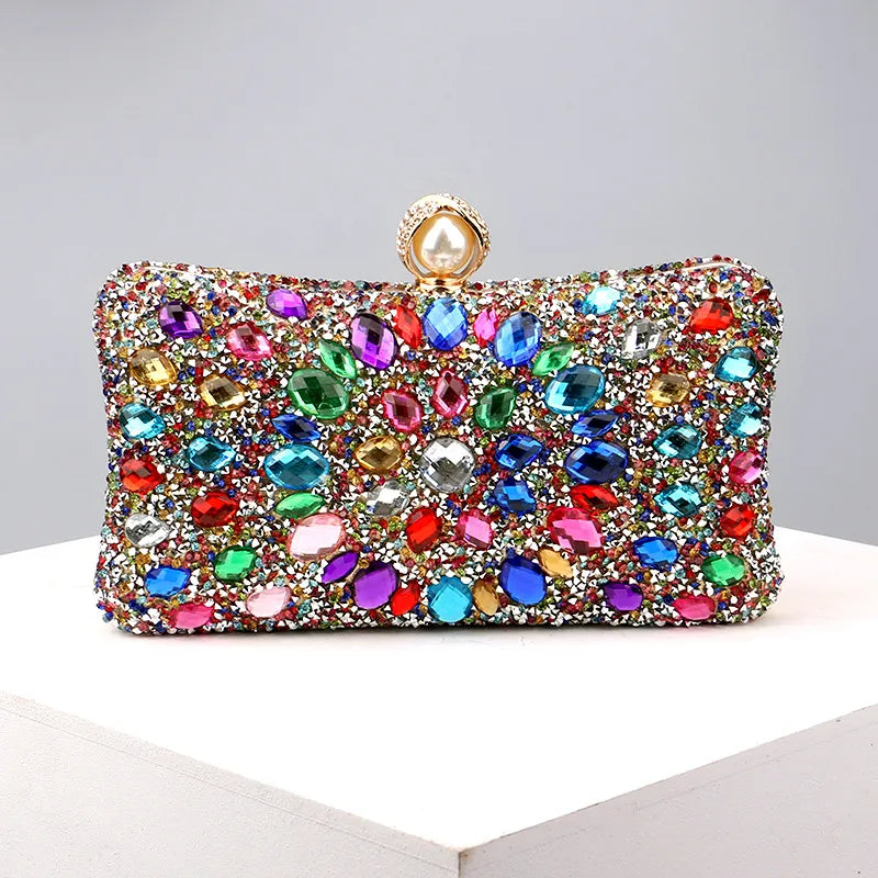 green blue pink pu leather polyester flower pillow shape evening bags
