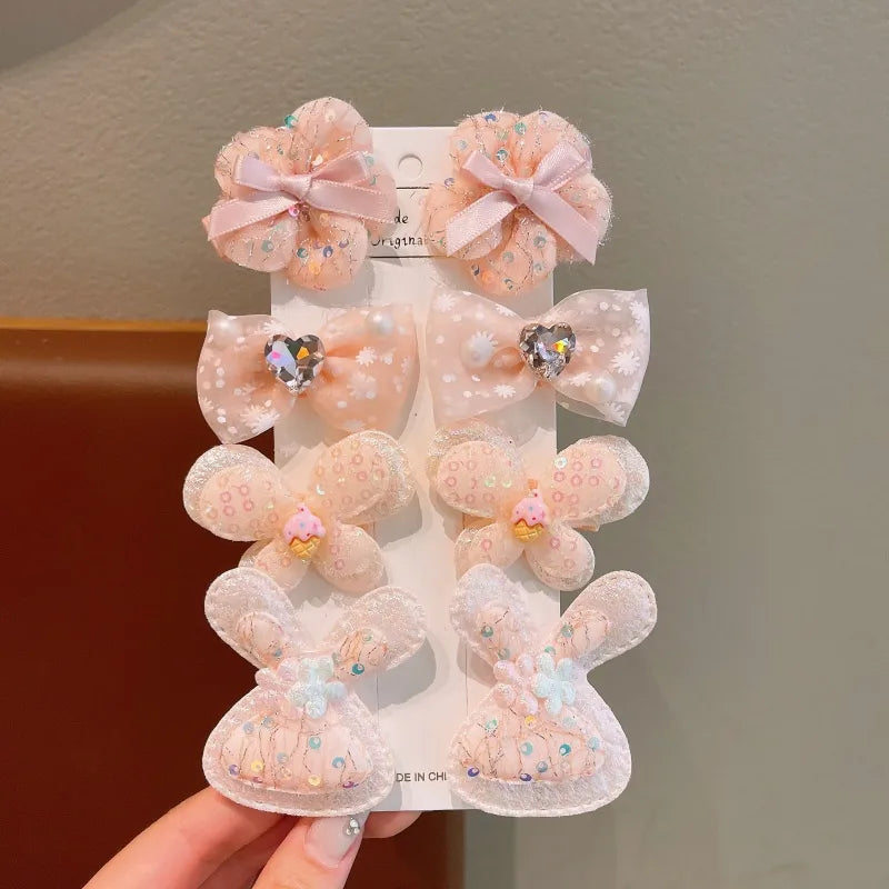 Cute Sweet Girl'S Flower Butterfly Bow Knot Cloth Hair Clip