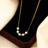 Wholesale Jewelry Elegant Luxurious Queen Round Simple Artificial Pearl Titanium Steel Beaded Necklace