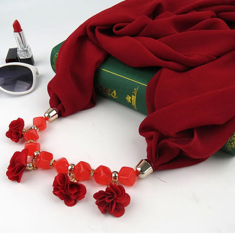 women's sweet flower chiffon kerchief