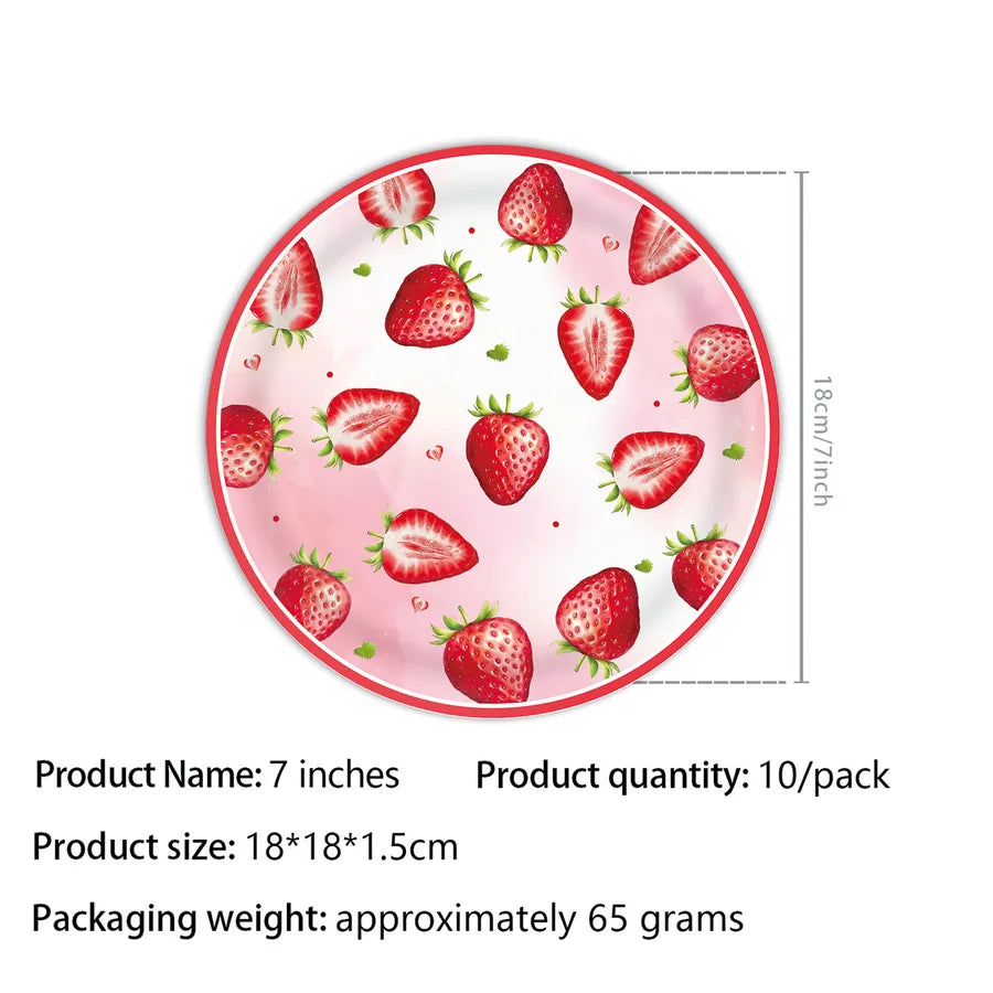 Birthday Sweet Strawberry Paper Birthday Decorative Props Party Supplies Cake Decorating Supplies