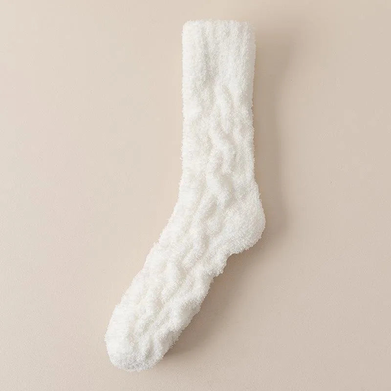 Coral velvet socks men's fleece-lined thickened home floor socks winter warm plush twist sleep stockings