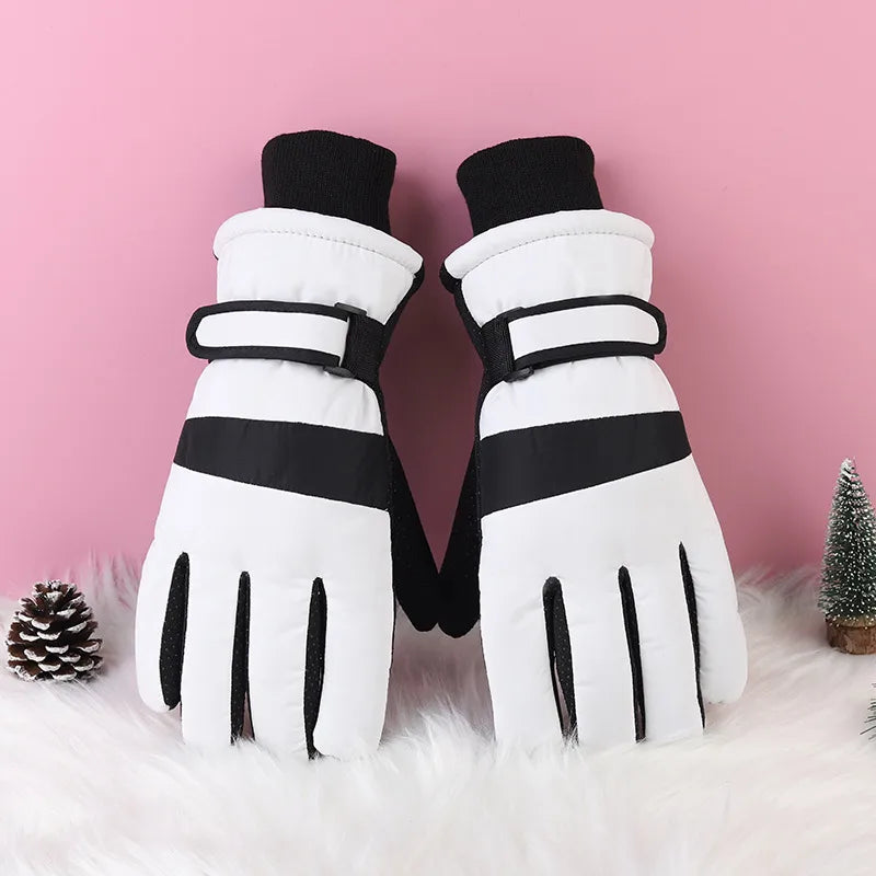 Women's Elegant Simple Style Solid Color Warm Gloves