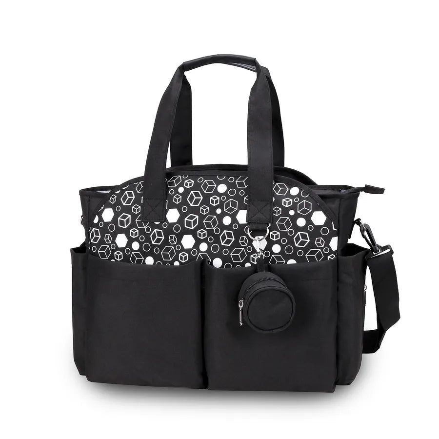 New portable single shoulder mummy bag printed geometric with pacifier package mother and baby travel outdoor mother bag