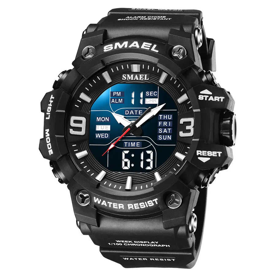 simple style solid color buckle electronic men's watches