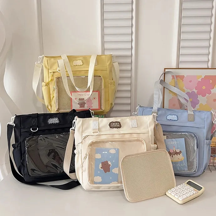 New Summer Student Handbag New Two-Dimensional Transparent Pain Bag High-End Commuter Tote Small Square Bag