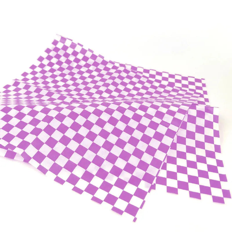 Factory Wholesale Plaid Printing Oil-proof Paper Hamburger Paper Bread Cushion Paper Dining Plate Cushion Paper Sandwich Wrapping Paper