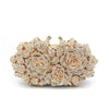 Gold Silver Rhinestone Metal Rose Diamond Asymmetrical Dress Evening Bags