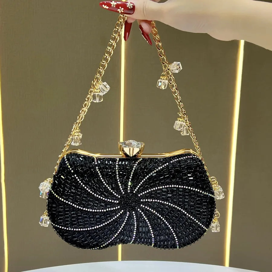 Elegant Shiny Rhinestone Evening Bag Fashionable Ladies Clutch Handbag Matched With Dresses Perfect For Dinner Party