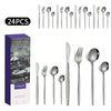 1010 stainless steel tableware 24-piece golden steak knife, fork and spoon gift box Western tableware suit
