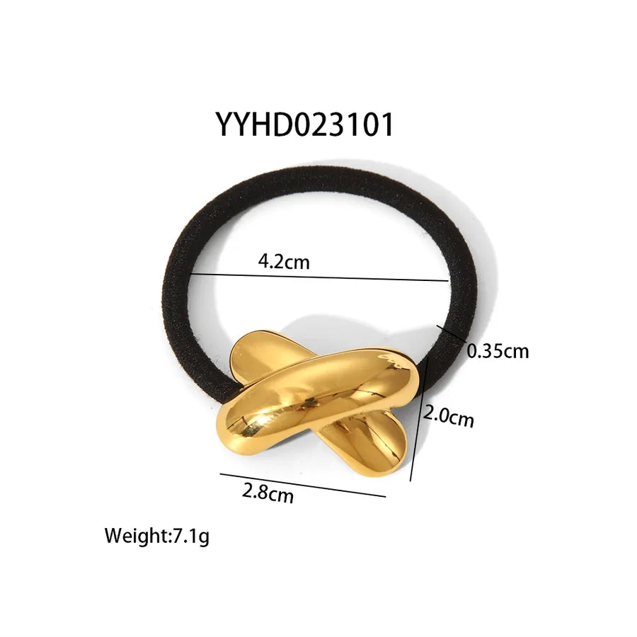 Hawaiian Simple Style Women's Girl'S Bow Knot Shell 304 Stainless Steel Synthetic Resin Scallop Bowknot Hair Tie