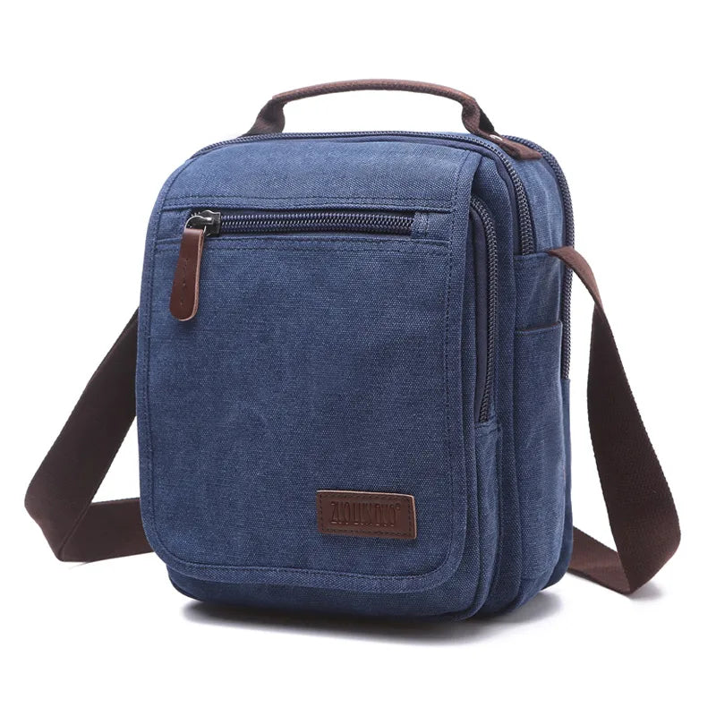 new canvas bag men's messenger bag Korean shoulder bag handbag multi-pocket ID bag a generation of hair