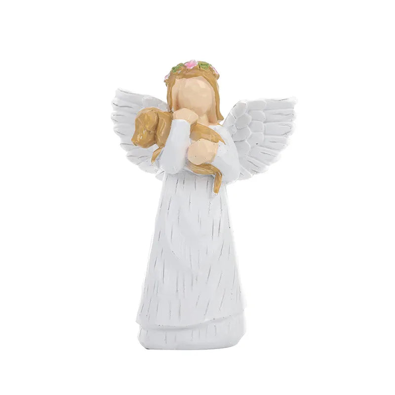 classic style angel resin ornaments artificial decorations