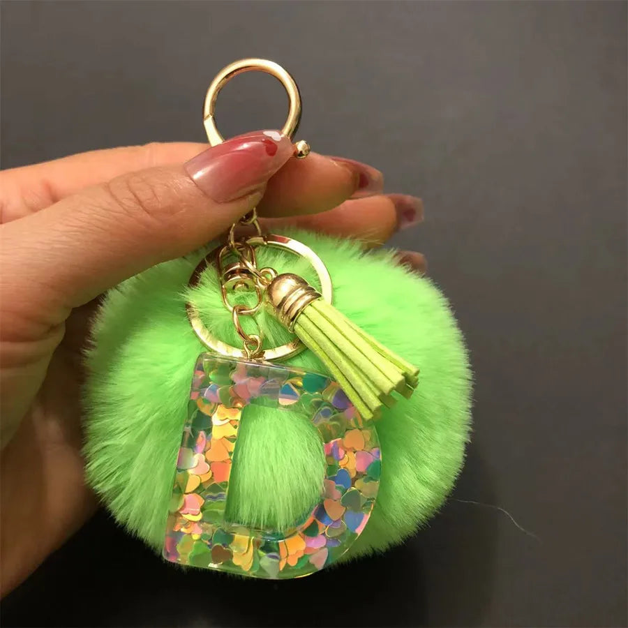 Simple Style Classic Style Letter Hairball Resin Unisex Bag Pendant Keychain