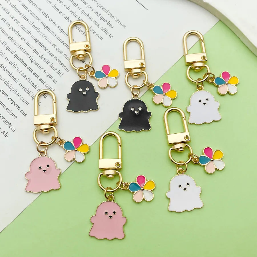 Halloween Ghost Cartoon Couple Car Keychain Pendant Ring Creative Personalized Alloy Bag Decorations Small Hanging Ornaments