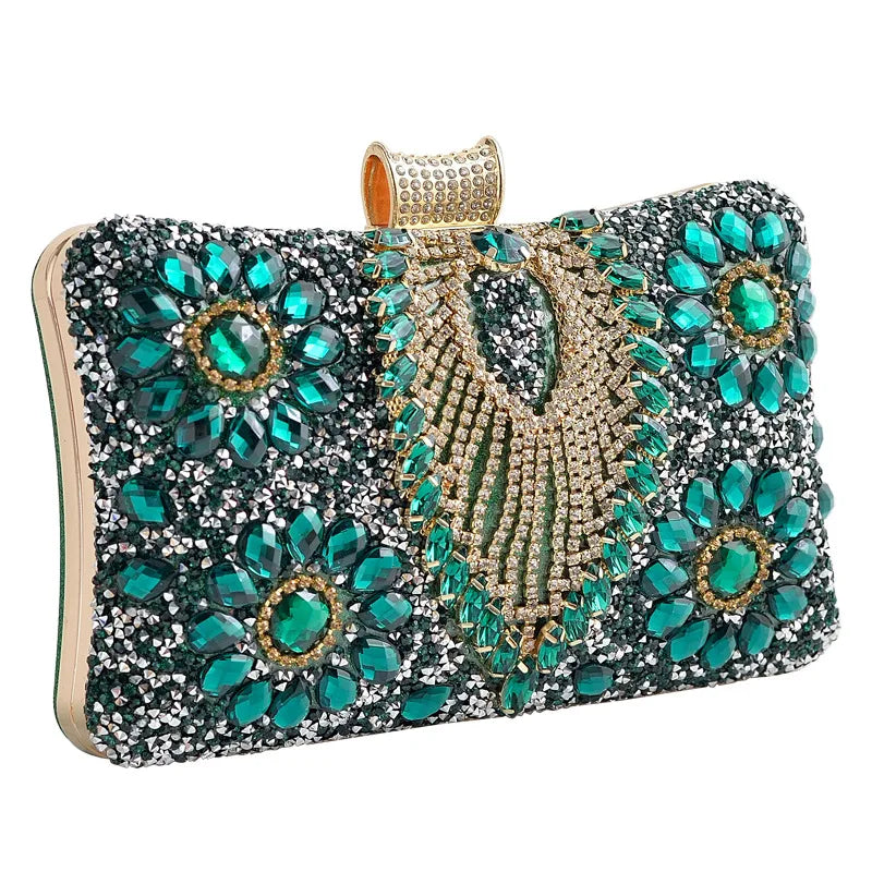 red green royal blue pu leather water droplets square evening bags
