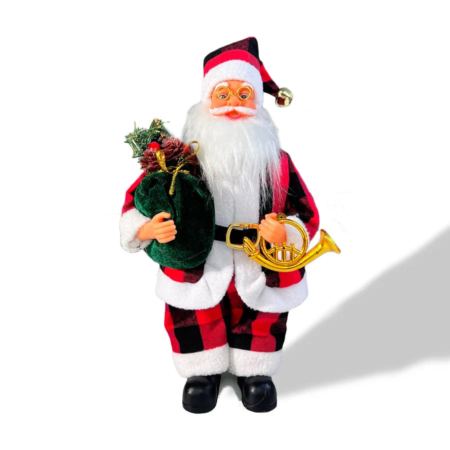 13-Inch Santa Claus Figure Christmas Decoration Standing Santa Claus Doll Window Display Decorations Festive Gift