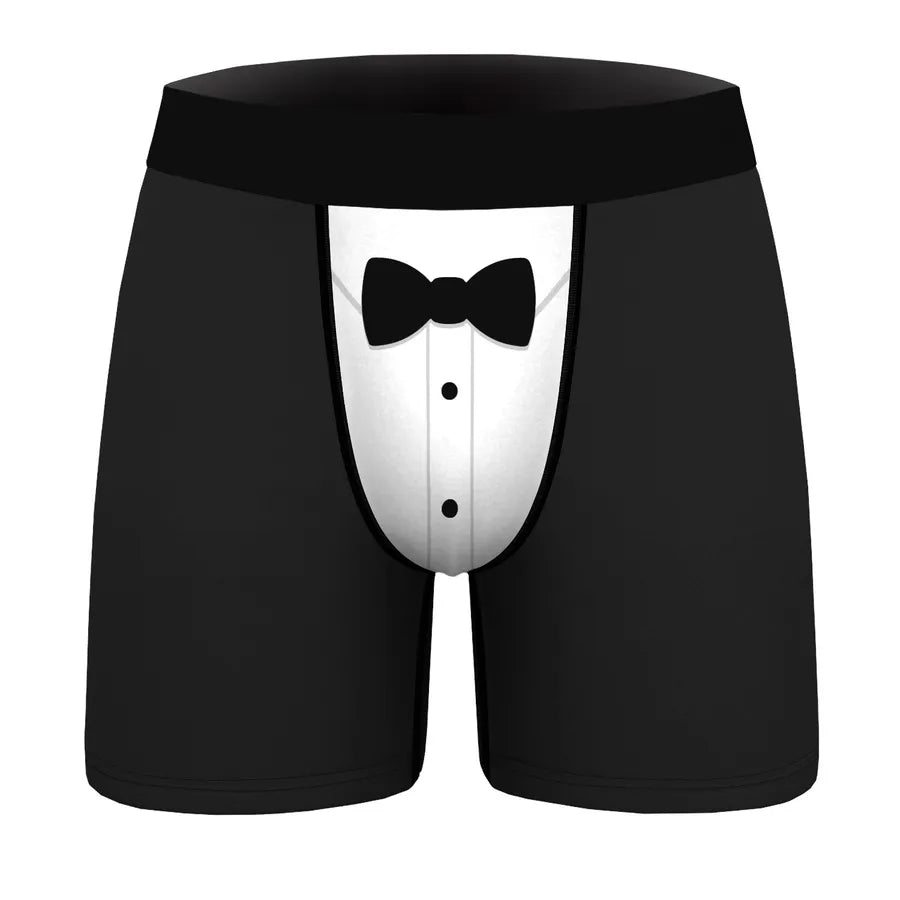 A generation of bow tie Christmas digital printing men's stretch comfortable breathable underwear gift popular boxers