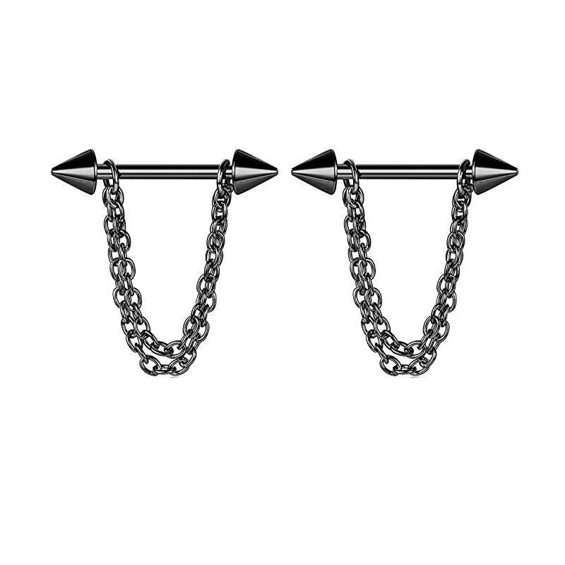 1 Pair Nipple Rings & Studs Simple Style Classic Style Solid Color 304 Stainless Steel Plating Nipple Rings & Studs