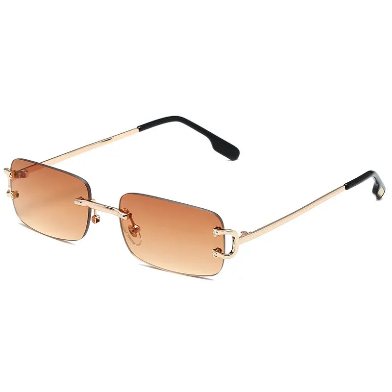Simple Style Solid Color Pc Square Frameless Glasses