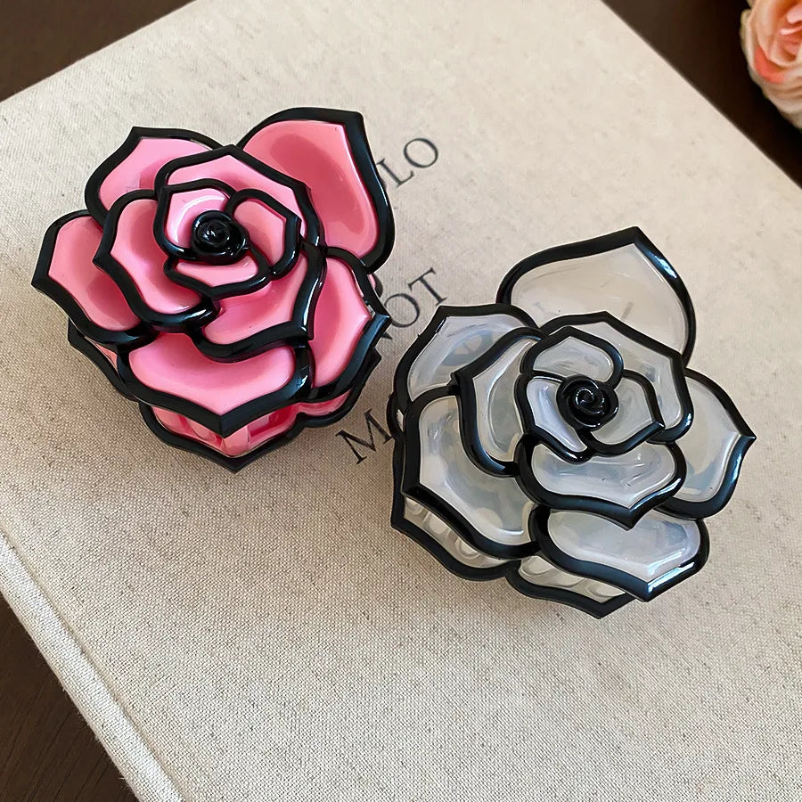 Fashionable Floral Hair Clip Simple Elegant Versatile Sweet Personality Hair Accessories For Women Acrylic Material Creamy Style