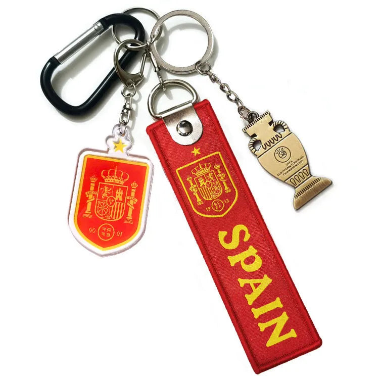 Modern Style Vocabulary Words/Name National Flag Acrylic Alloy Cloth Unisex Spring Ring Trigger Clasp Closure Keychain
