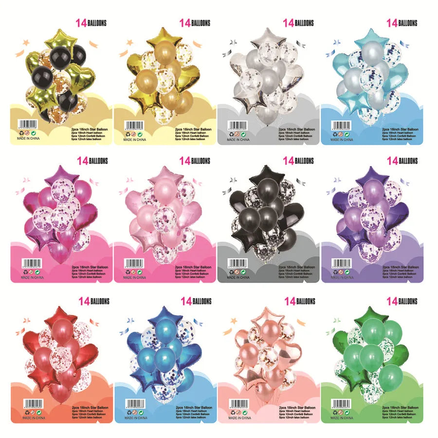 birthday simple style star heart shape aluminum film indoor outdoor party balloons
