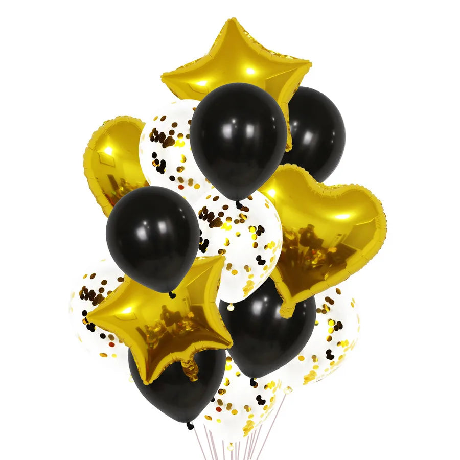 birthday simple style star heart shape aluminum film indoor outdoor party balloons