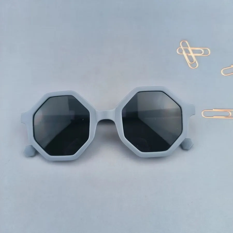 Cute Novelty Modern Style Geometric Ac Tinted Lenses Polygon Full Frame Kids Sunglasses