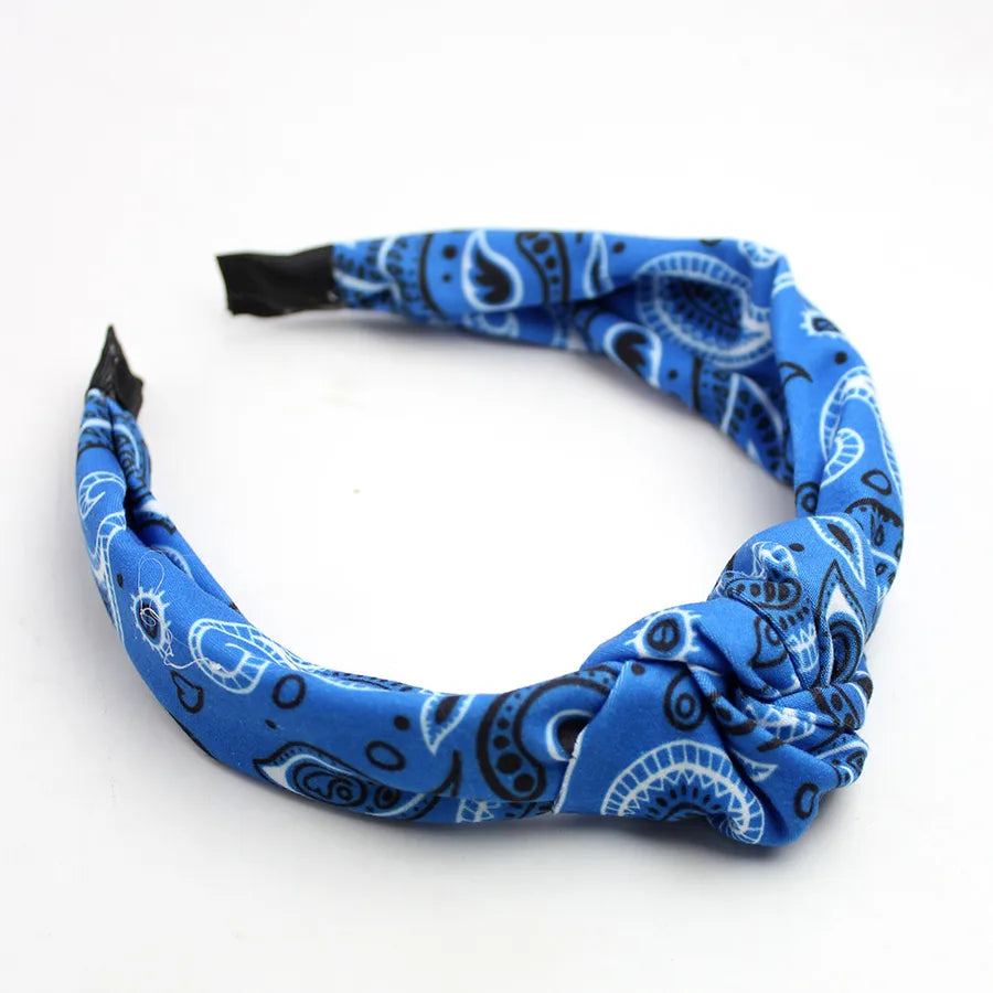 Equestrian Headband Western Cowboy Hair Accessories Cashew Flower Knotted Headband French Classic Elegant Headwear