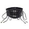 fashion solid color pu leather alloy metal button women's corset belts 1 piece