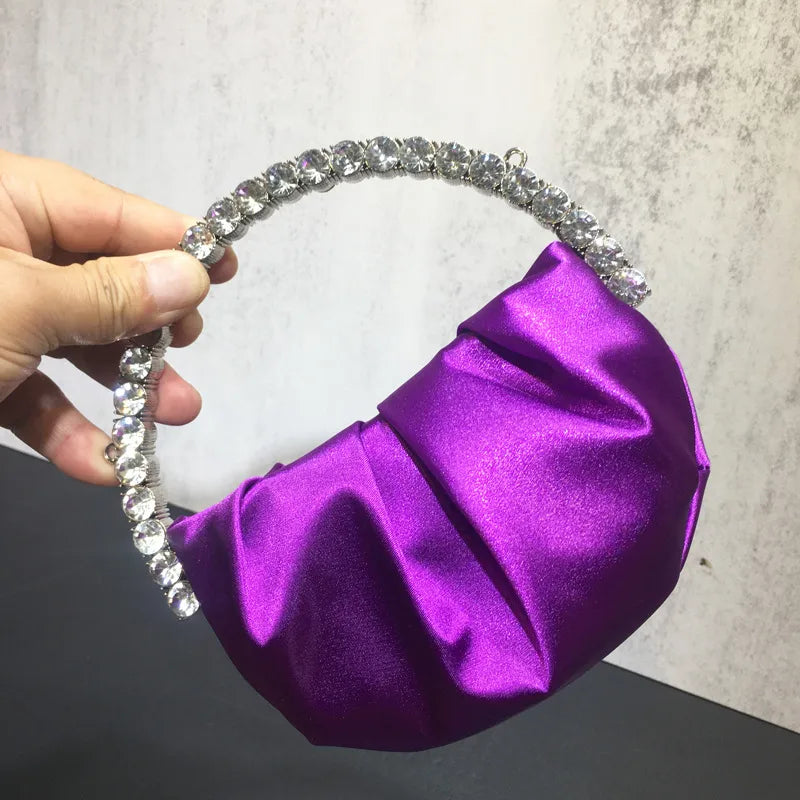 nylon solid color dumpling shape evening bags