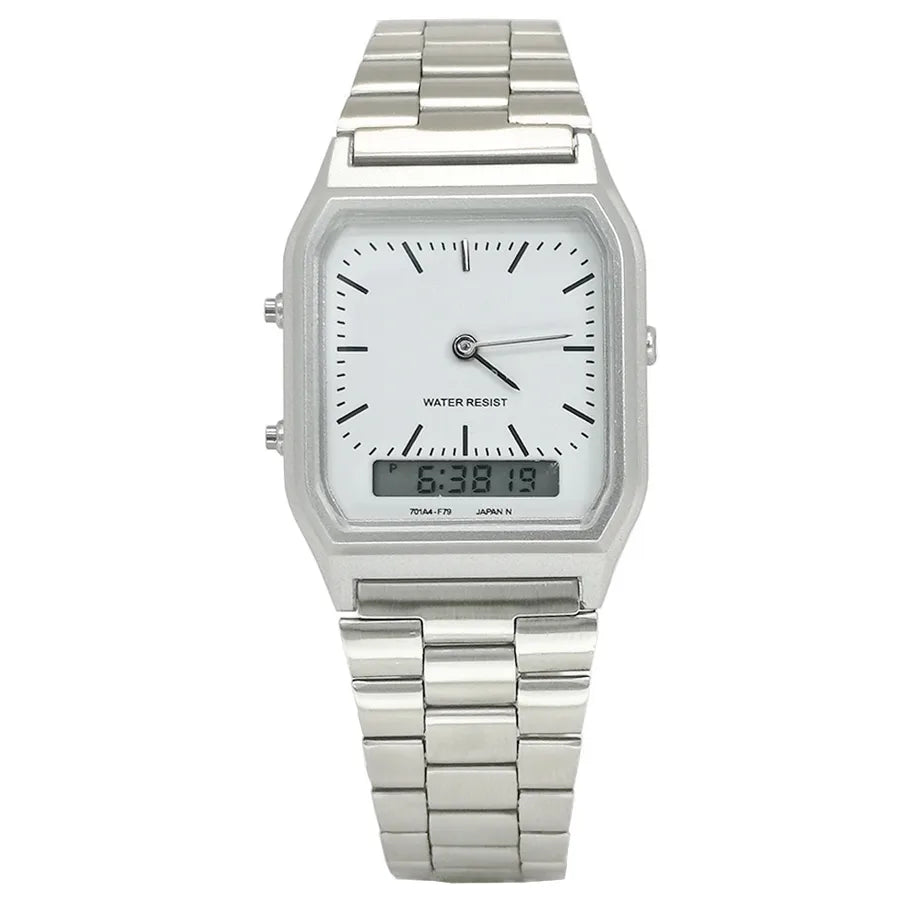 Non-woven AQ230W electronic watch classic retro steel belt small gold watch wholesale watch waterproof men's alloy