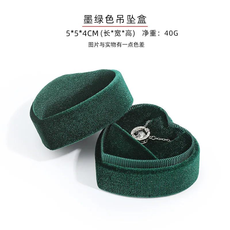 Fashion Heart Shape Corduroy Valentine'S Day Jewelry Boxes