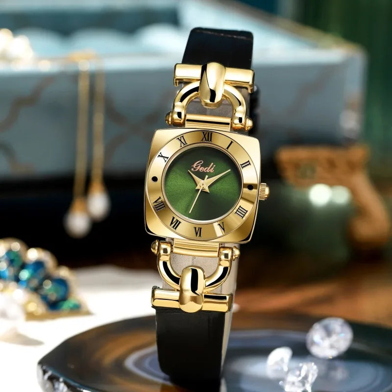 Vacation Simple Style Solid Color Buckle Quartz Watch Women's Watches
