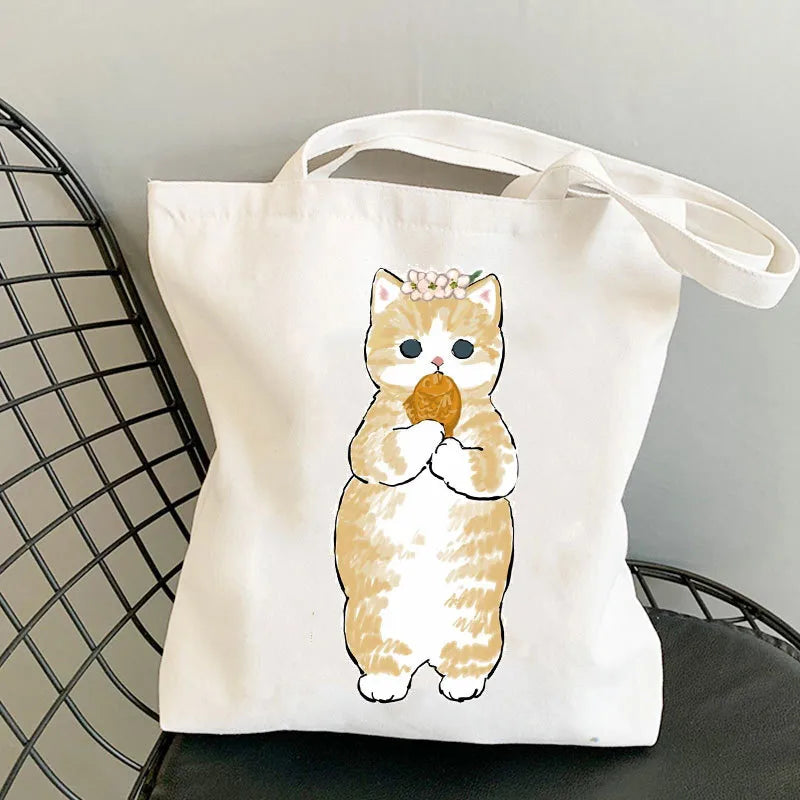 women's cute cat shopping bags