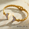 Casual Marine Style Simple Style Geometric Fish Tail 304 Stainless Steel 18K Gold Plated Imitation Pearl Bangle In Bulk