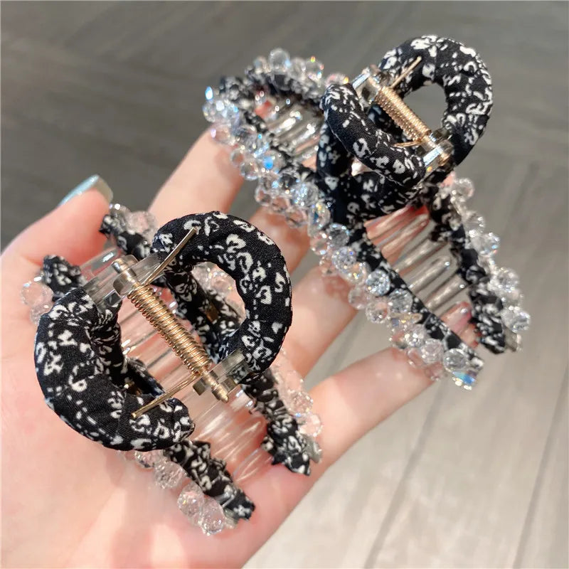 Luxury Large Crystal Hair Claw Shark Clamp Women Fashion Fairy Tale Sweet Back Of Head Updo Hair Clip Stylish Hair Accessory