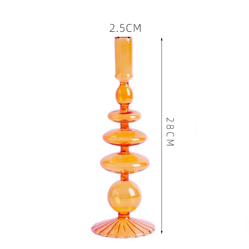 creative simple glass candlestick vase crafts living room and b & b table decoration dried flower arrangement