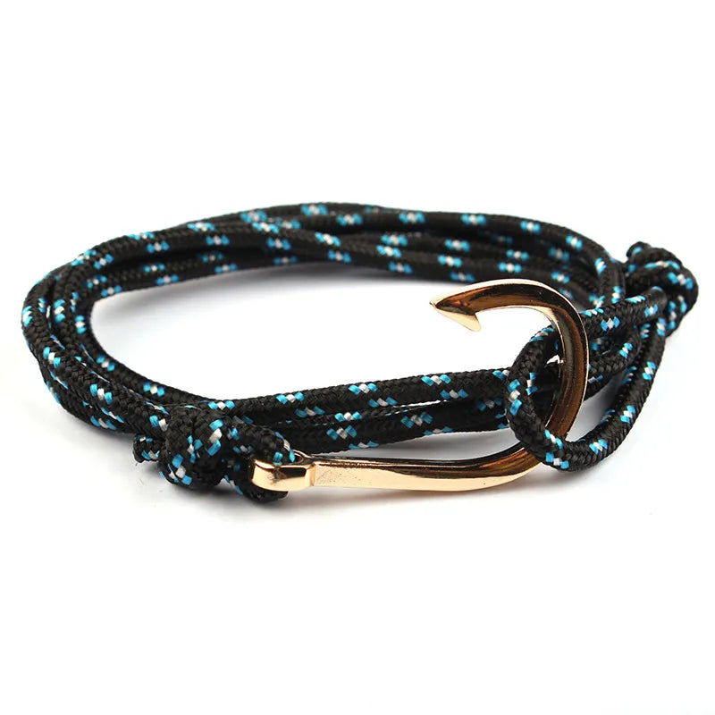 Casual Simple Style Fishhook Alloy rope Layered Unisex Bracelets