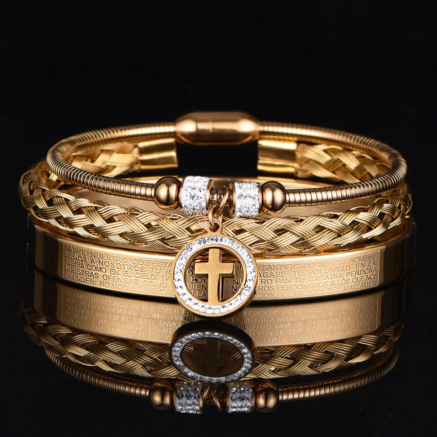 glam cross stainless steel plating bracelets