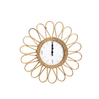 Nordic Simple Rattan Wall Clock Living Room Modern Household Wall Hanging Willow Rattan Clock Bedroom Distinctive Fashion Decoration