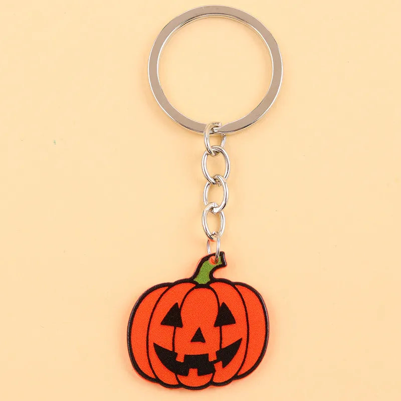 Cartoon Acrylic Keychain Color Block Spider Bat Design Cute Style Personality Hanging Ornament Accessories Halloween Series
